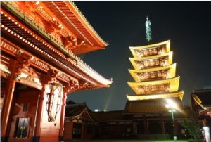 夜の浅草寺