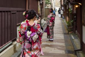 お友達と着物散策