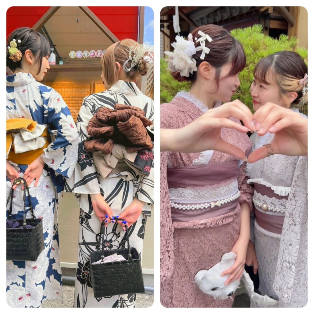 浴衣のヘアセット着付