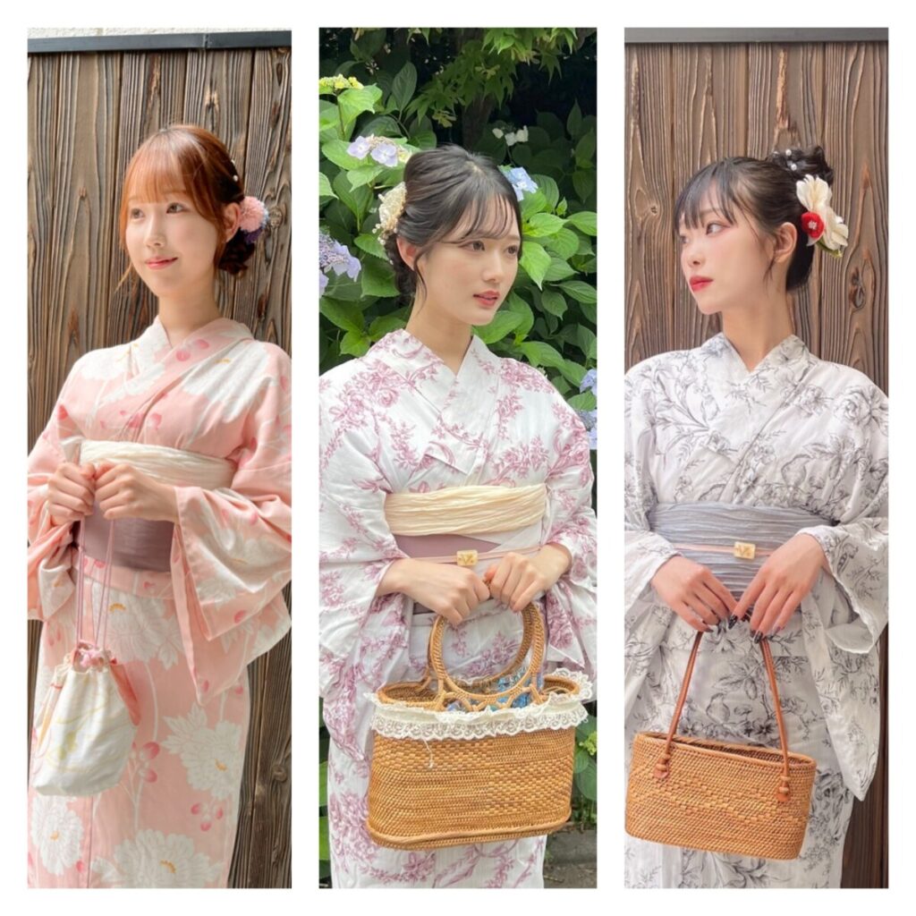 くすみ系浴衣