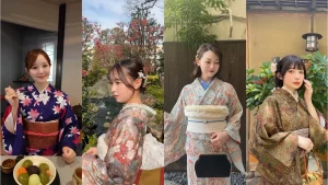 店内に１点物のアンティーク着物