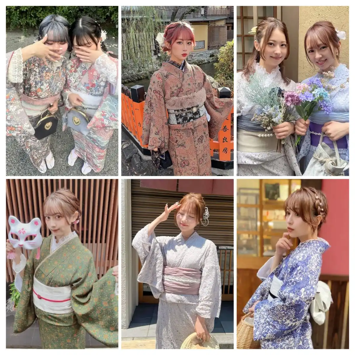 小物に合わせた春着物コーデ