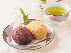 おはぎとお茶