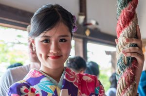 着物レンタルした外国人女性
